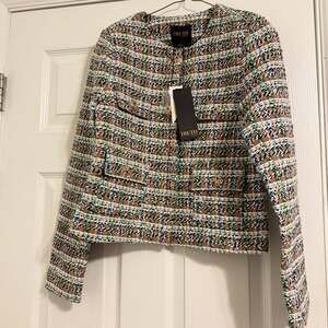 Truth by Republic Plaid Button Pocket Vintage Tweed Blazer Jacket Sz 8 NWT